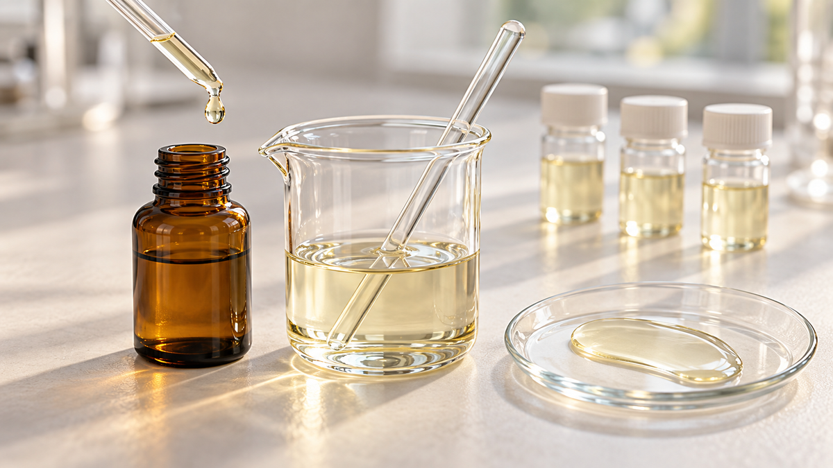 Your First Lightweight Facial Oil: A Four-Ingredient, 100 g Bench Formula