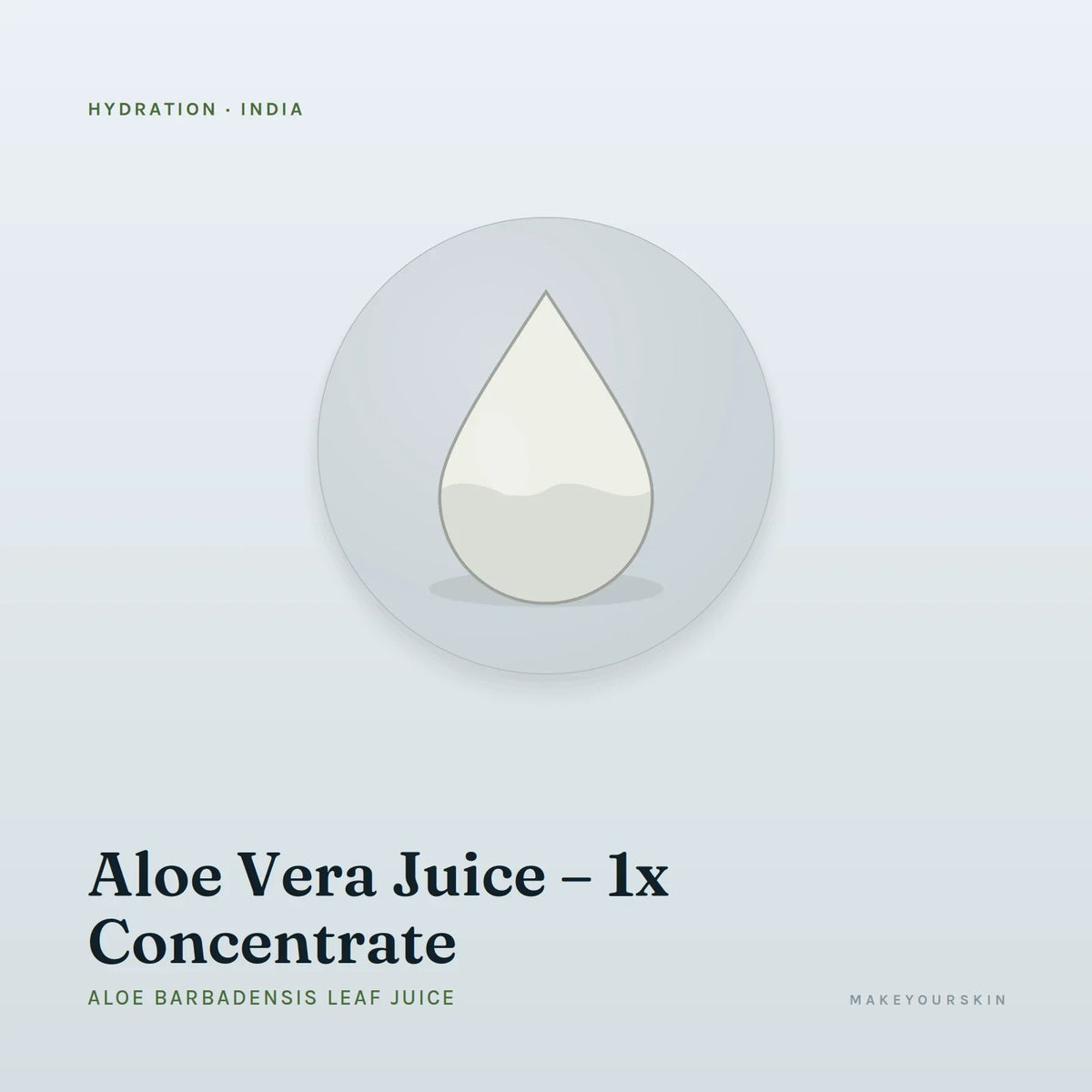 Aloe Vera Juice – 1x Concentrate (Aloe Barbadensis Leaf Juice) — liquid, India · Ayurveda — MakeYourSkin