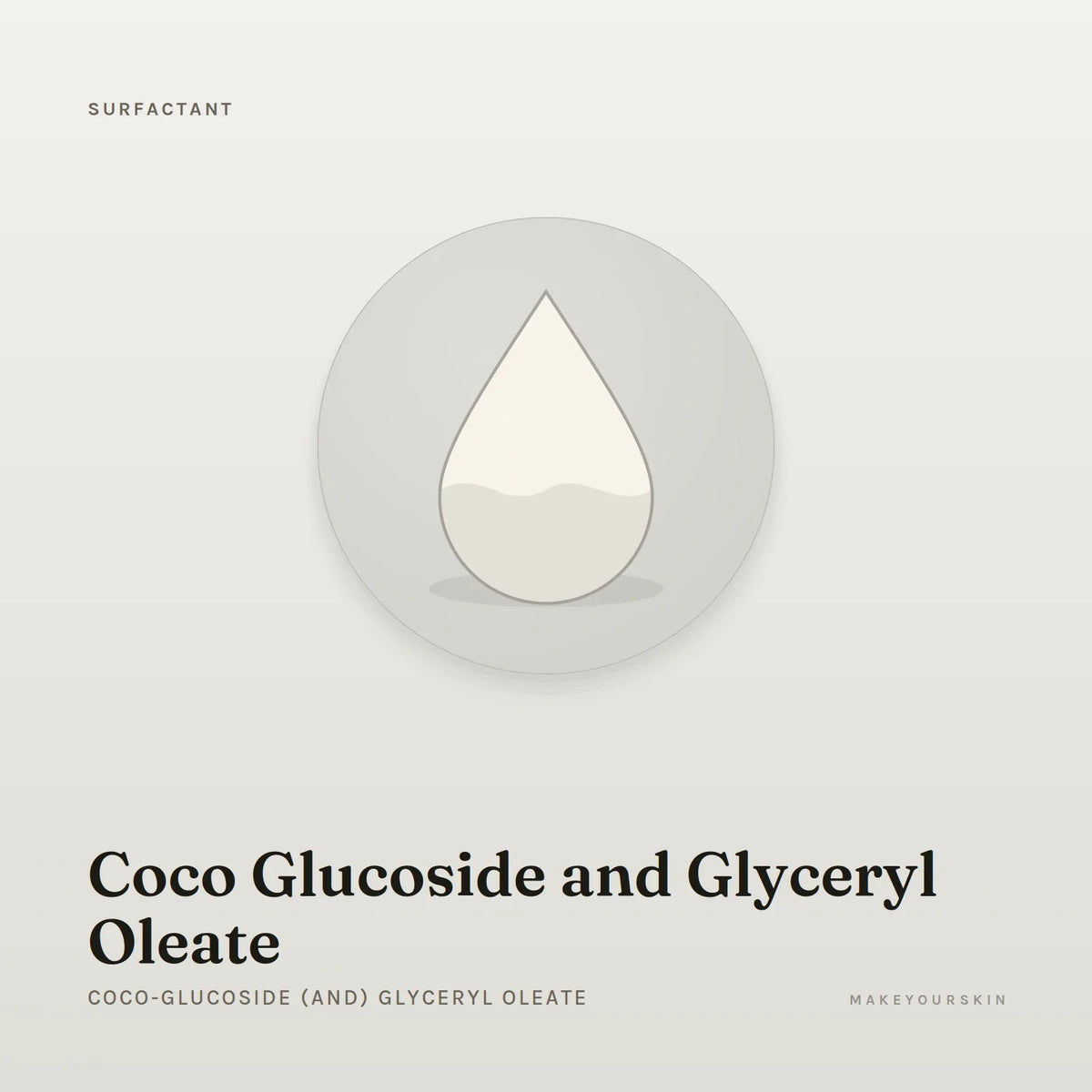 Coco Glucoside and Glyceryl Oleate (Coco-Glucoside (and) Glyceryl Oleate) — liquid, Global — MakeYourSkin