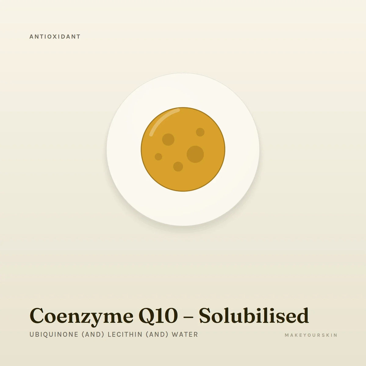 Coenzyme Q10 – Solubilised (Ubiquinone (and) Lecithin (and) Water) — dispersion, Global — MakeYourSkin