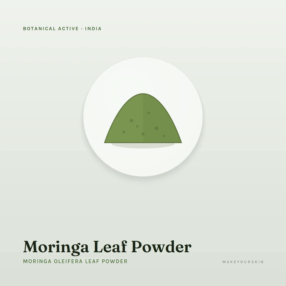 Moringa Leaf Powder (Moringa Oleifera Leaf Powder) — powder, India · Ayurveda — MakeYourSkin