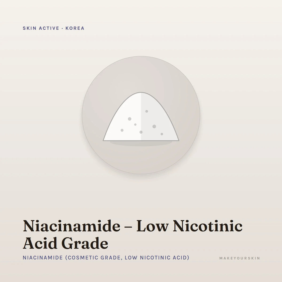 Niacinamide – Low Nicotinic Acid Grade (Niacinamide (Cosmetic Grade, Low Nicotinic Acid)) — powder, Korea · Japan — MakeYourSkin
