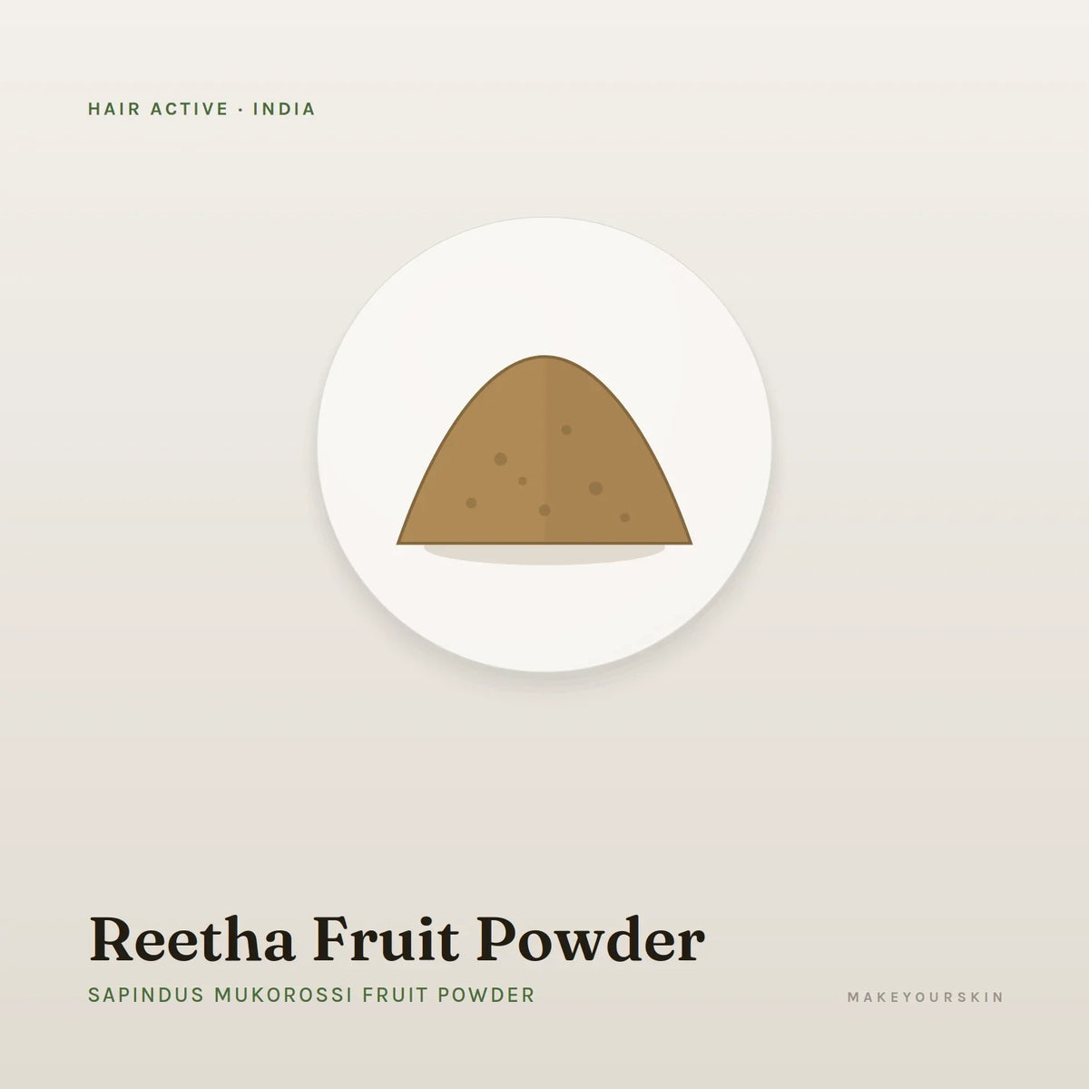 Reetha Fruit Powder (Sapindus Mukorossi Fruit Powder) — powder, India · Ayurveda — MakeYourSkin