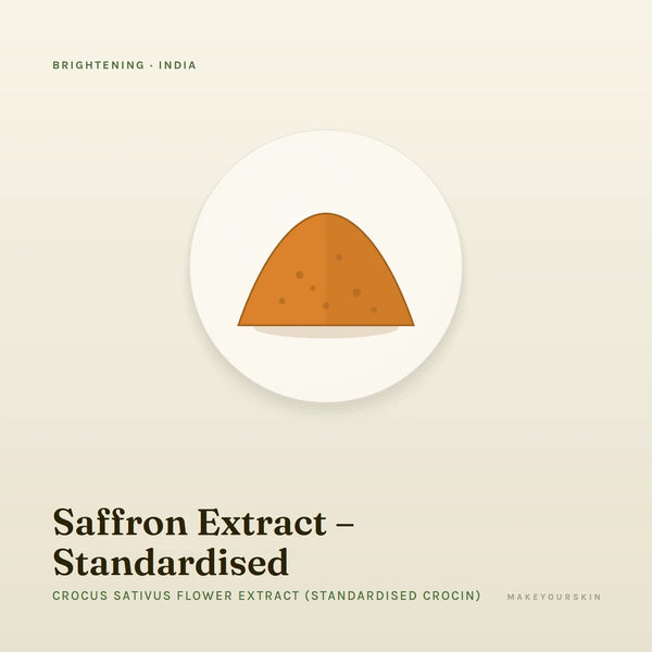 Saffron Extract – Standardised (Crocus Sativus Flower Extract (Standardised Crocin)) — powder, India · Ayurveda — MakeYourSkin