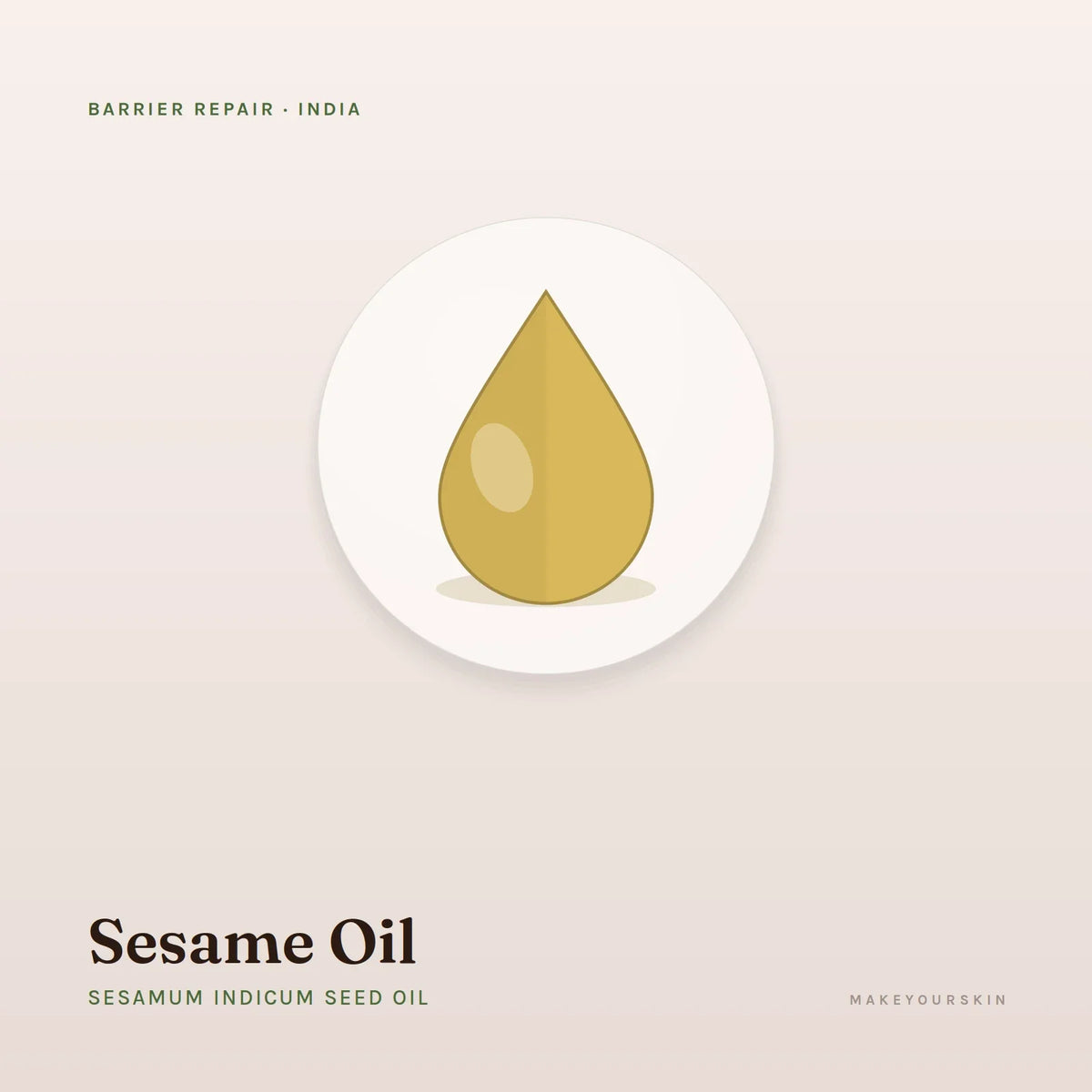 Sesame Oil (Sesamum Indicum Seed Oil) — oil, India · Ayurveda — MakeYourSkin