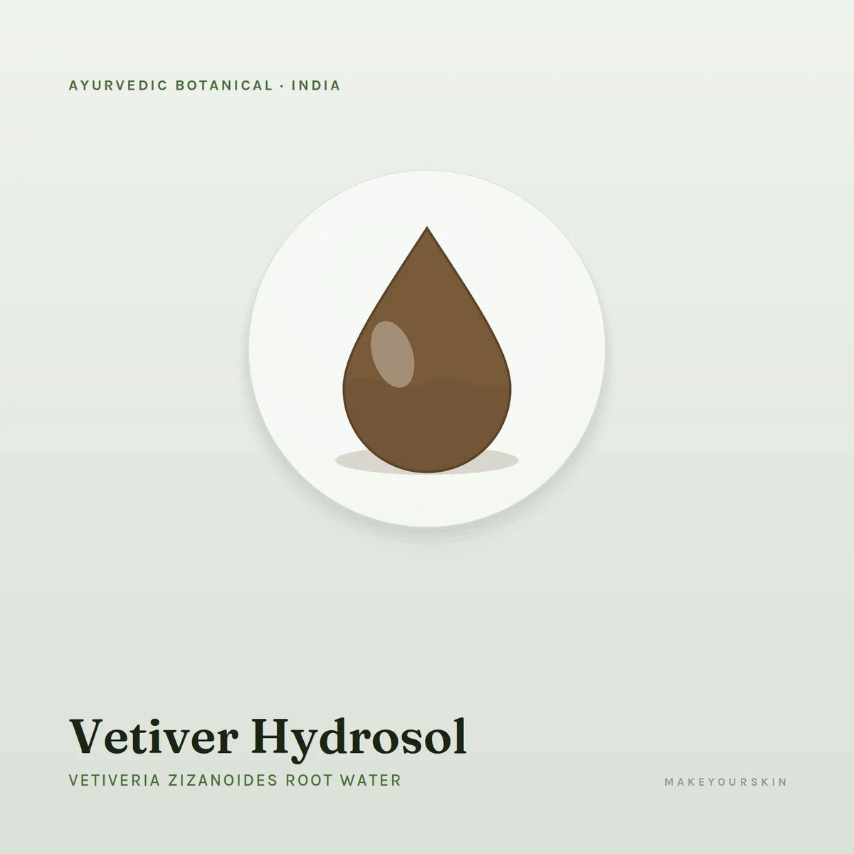 Vetiver Hydrosol (Vetiveria Zizanoides Root Water) — liquid, India · Ayurveda — MakeYourSkin
