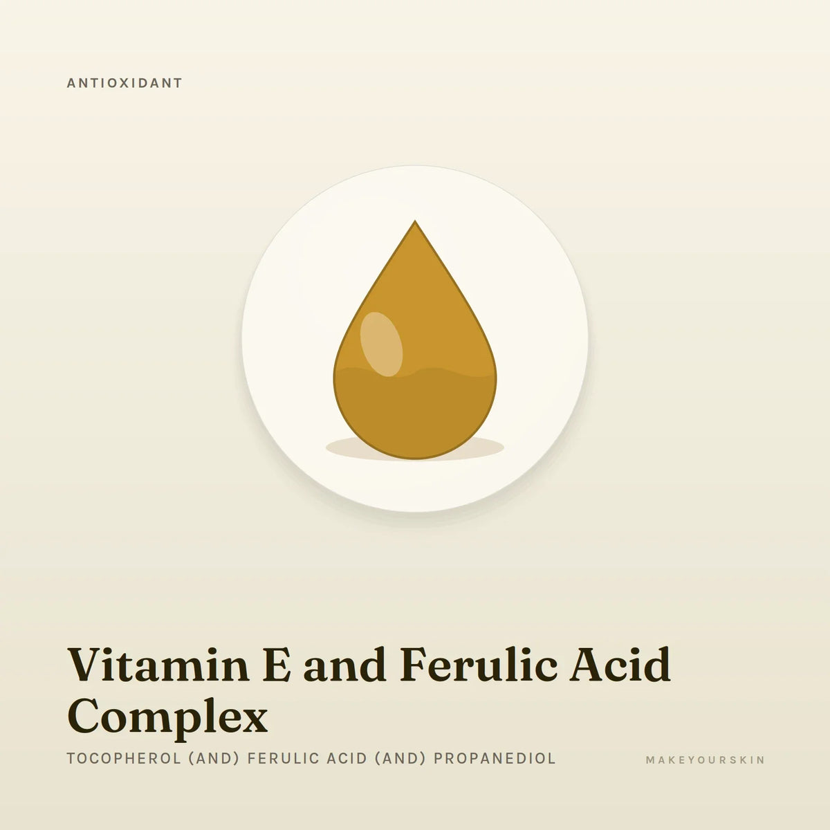 Vitamin E and Ferulic Acid Complex (Tocopherol (and) Ferulic Acid (and) Propanediol) — liquid, Global — MakeYourSkin